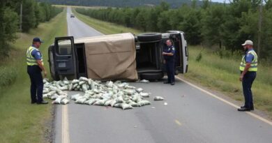 Caminhoneiro detido após tombar caminhão carregado de drogas na Paraíba