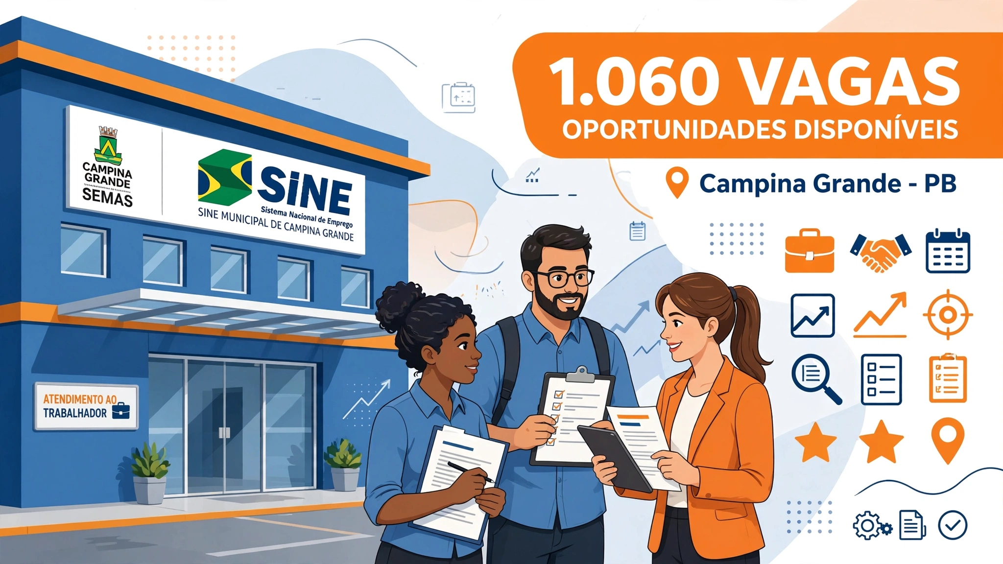 Vagas de emprego em Campina Grande: como se candidatar às 1.060 oportunidades do Sine Municipal